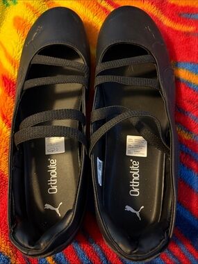 Puma Black Ortholite Strap Mary Jane Flats